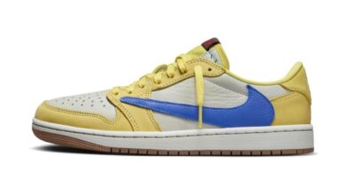 Le Nike Air Jordan 1 Low OG Canary di Travis Scott sono un pezzo da collezione. Ecco quando usciranno…