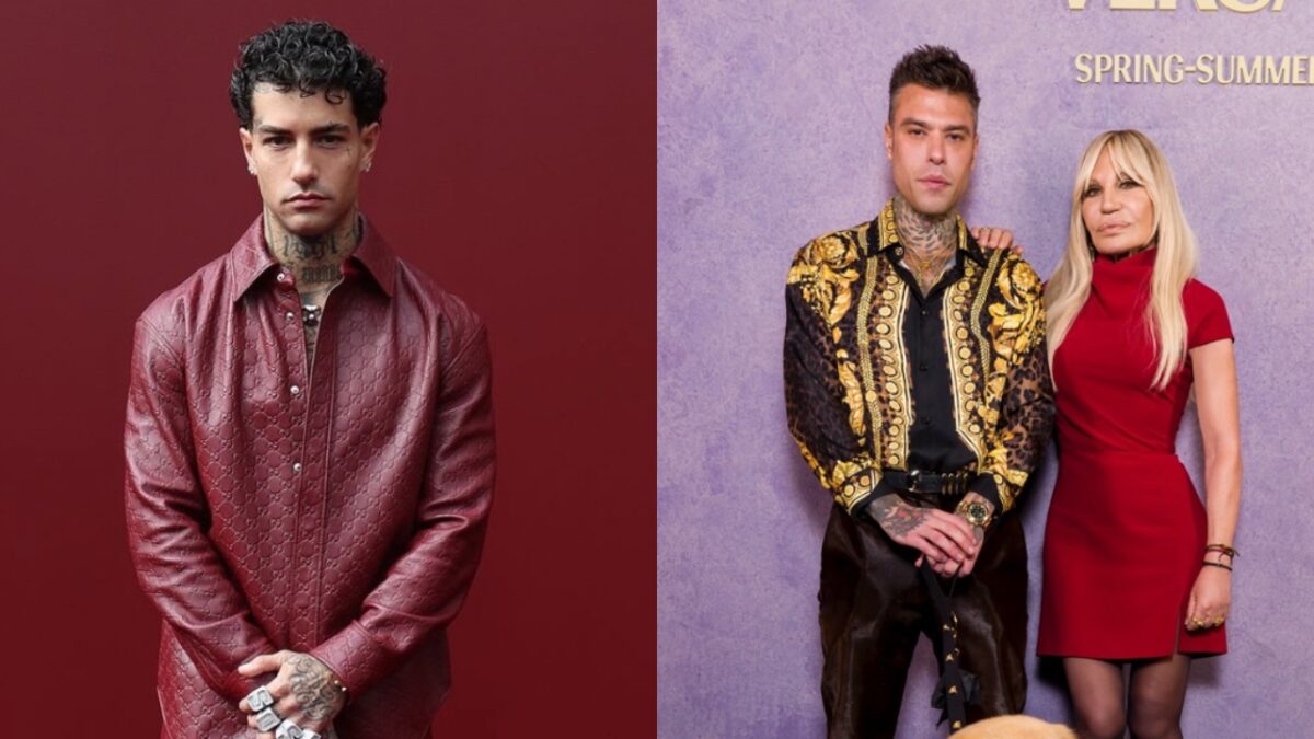 Fedez in Versace Tony Effe sceglie Gucci dissing in pausa per la Milano Fashion Week